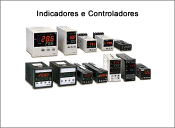 Indicadores e Controladores para medição de temperatura, tensão, corrente, vazão...